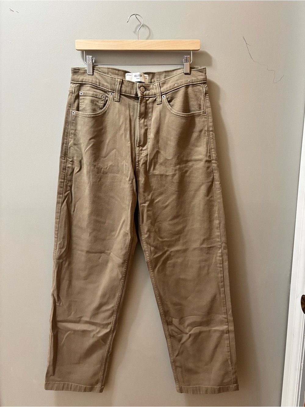 hollister beige baggy jeans